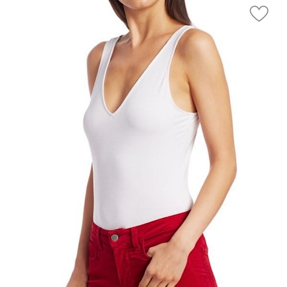 NWT L’AGENCE Winnie Deep V-Neck White Bodysuit - Picture 3 of 14
